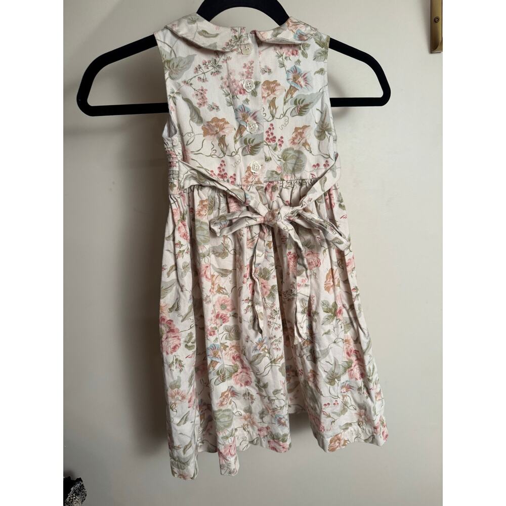 Laura Ashley Girls 4T 100% Cotton Floral Dress With Scalloped Peter Pan Collar - Picture 3 of 6